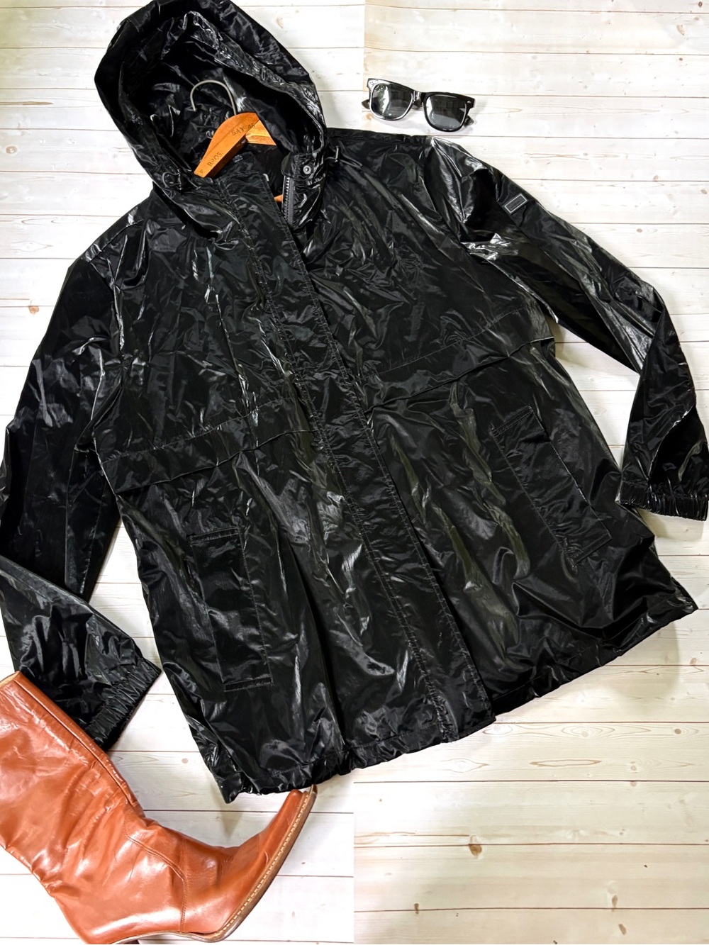 Olsen slick look rain jacket